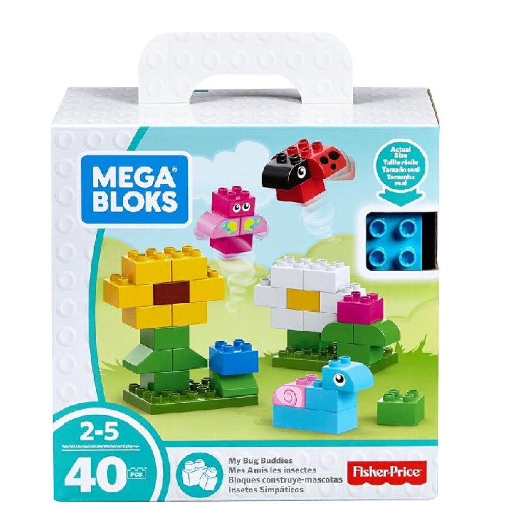Mega Bloks My Bug Buddies 40-piece garden-themed Playset New in Box For Age 2-5